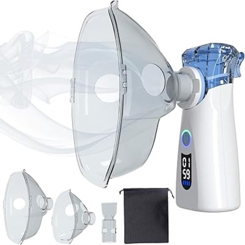 Smart 8cc Mesh Nebulizer Machine – Portable Handheld Inhaler with LED Display & Dual-Mode Mist Settings for Adults and Children, Rechargeable Respiratory Therapy Device with USB-C