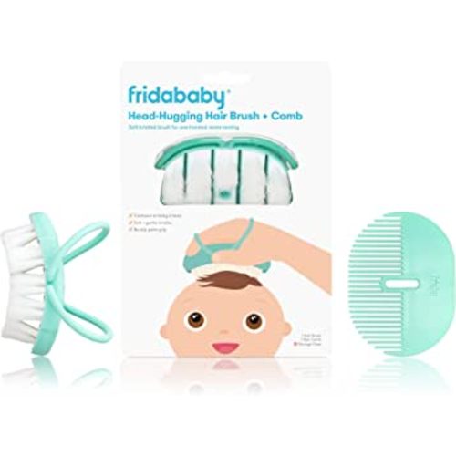 Frida Baby Infant Head-Hugging Baby Hairbrush and Comb Set, Newborn and Up