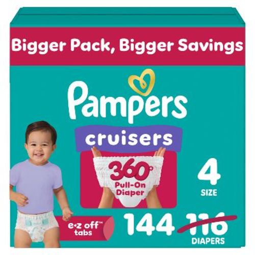 Pampers Cruisers 360 Disposable Diapers OMS Pack - Size 4 - 144ct