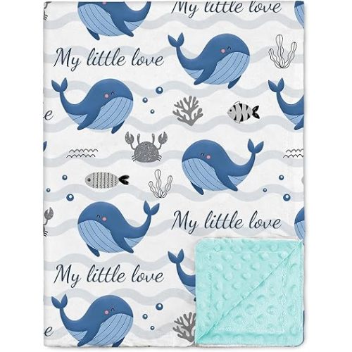 Nialnant Double Layer Dotted Baby Blanket Minky Receiveing Blanket 30"x40"