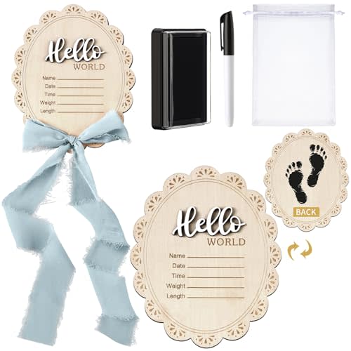 Threehoney Baby Announcement Sign for Hospital,Classic,Blue Bow