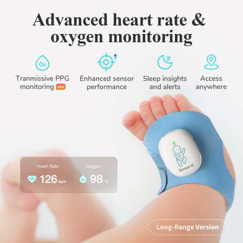 Sense-U Baby Sock Shoe Baby Monitor-Track Heart Rate, Sleep, Movement