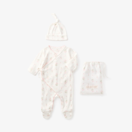 Folklore Floral Organic Cotton Pointelle Layette 2PC Set – Elegant Baby