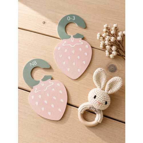 Double Sided Closet Dividers – Nursery Organizer for 0–24 Months Toddler Clothes, Strawberry Theme