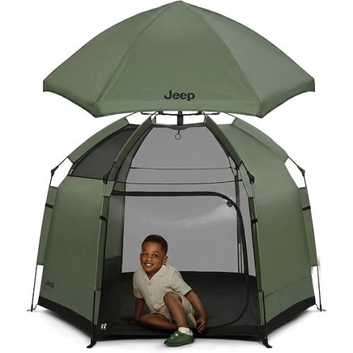 Jeep Hex-Lite Travel Pop-Up Play Yard by Delta Children, Olive Green