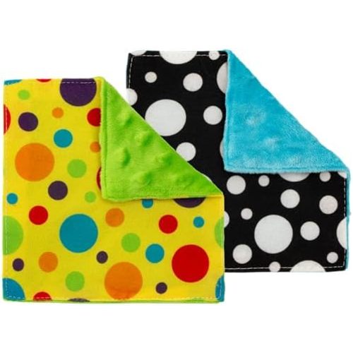 S&T INC. Aura Crinkle Square Baby Toys, 2 Pack, 6" x 6", Dots