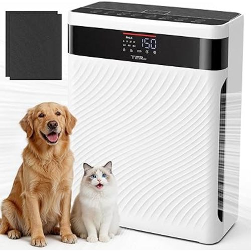 Air Purifier for Home with Pets, H13 HEPA & Washable Filter, Helps Capture Pet Hair, Dander, Dust & Odors, PM2.5 Sensor Smart Auto Mode, Quiet Air Cleaner for Bedroom Living Room