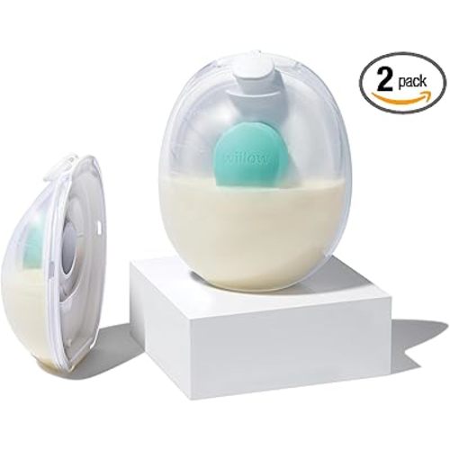 Willow Go - 7oz Reusable Milk Containers with Splash Guard - for use with Willow Go Hands Free Breast Pump