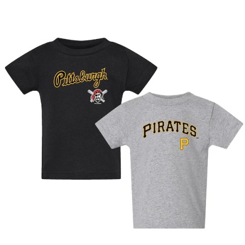 Toddler Pittsburgh Pirates  Black/Gray Logo 2-Pack T-Shirt Set