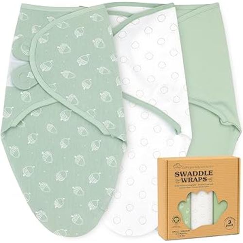 Bublo Baby Swaddles for Newborns – 3-Pack Infant Swaddles 0-3 Months – Adjustable Swaddle Sleep Sack – Soft Organic Cotton Baby Wrap for Safe & Cozy Sleep