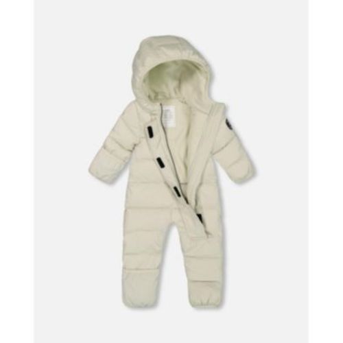 Baby Boys or Baby Girls One-Piece Baby Cloud Compressible Snowsuit Designed for Car Seat Off-White - Baby