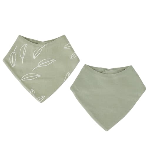 Woolino Merino Wool Baby Bibs - Highly Absorbent Bandana Bib with Cotton Outer Layer and Merino Wool Inner Layer - Pack of 2