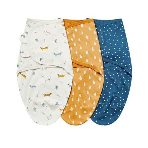 insular Baby Swaddle Wrap, Swaddle Blanket for Newborn and Infant, Adjustable Swaddling Set for Boy and Girl, Soft Cotton Baby Sleep Sack 3 Pack, Dachshund, Small(0-3 Month)