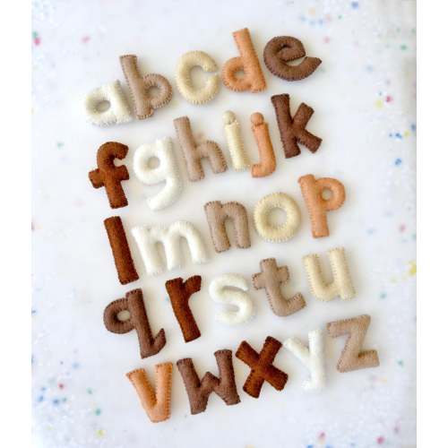 Felt Alphabet Lowercase Letters - Earthy Tones - Tara Treasures