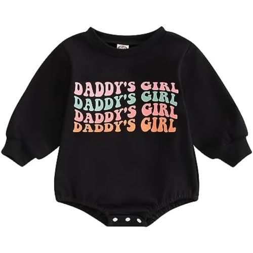 Brvxia Baby Girl Long Sleeve Sweatshirt Romper Daddys Girl Pullover Bodysuit Jumpsuit Infant Winter Clothes