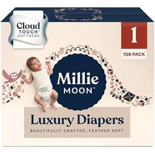 Millie Moon Luxury Diapers (Size-1 and Count-108) Diaper Weight Range: 6 to 11 lbs(Pack of 1)