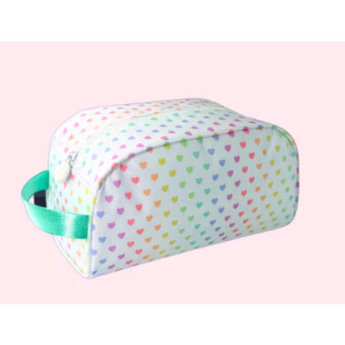 Tiny Hearts Toiletry/Cosmetic Bag WIPEABLE