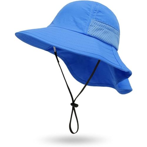 Baby Sun Protection Hat for Infant Toddlers Boys Girls UPF 50+ Sunhat for Outdoor Beach Swim (US, Age, 3 Months, 24 Months, Blue)