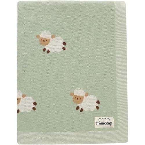 mimixiong Baby Blanket Knit Receiving Boys Girls Cute Sheep Blanket