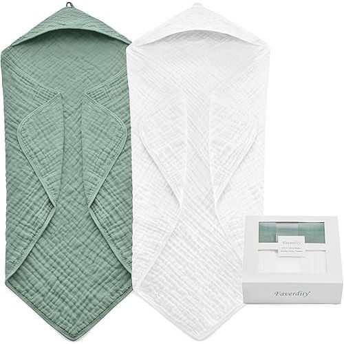 Hooded Baby Towels (Roman Green + White)