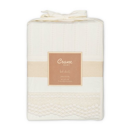Off-White Lace Scallop Crib Skirt