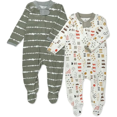 HonestBaby Baby Sleep N' Play One-Piece Zip-Front Footed Organic Cotton Pajama Sleeper