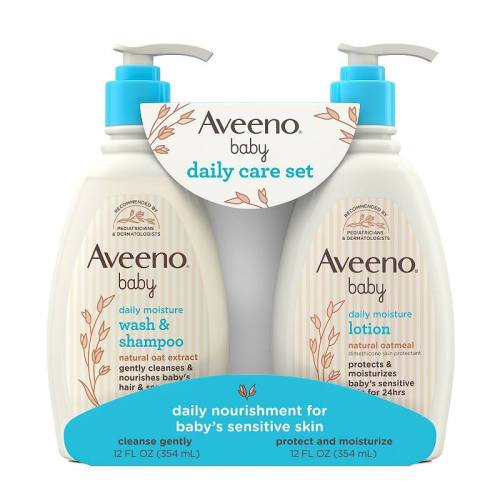 Aveeno Baby Daily Care Baby Wash, Shampoo, and Lotion Gift Set