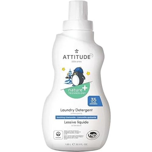 ATTITUDE Baby Laundry Detergent, EWG Verified, Plant and Mineral-Based, HE, Vegan, Soothing Chamomile, 35 Loads, 35.5 Fl Oz