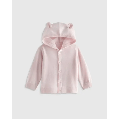 Washable Cashmere Hooded Cardigan