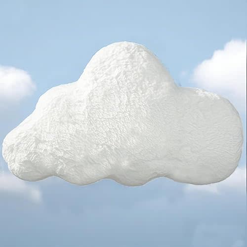 YRXRUS Cloud Pillows, White Cloud Shaped Pillow, Decorative Throw Pillow Gifts, Cute Plush Room Decor, Fluffy Faux Rabbit Fur 13"x21" Pillows for Living Bedroom Kids Room