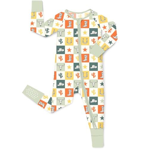 babee Reshinee Bamboo Viscose Baby Convertible Footie Pajama, Zipper Pajamas for Baby Boys & Girls, Sleep & Play Footed Pjs