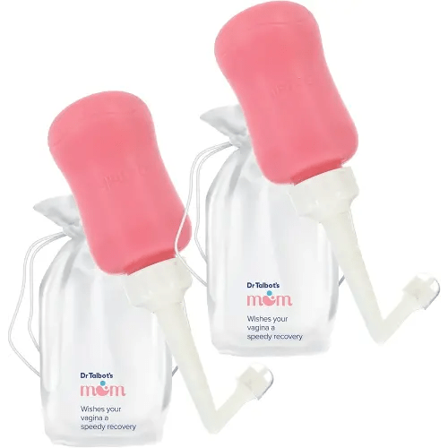 Dr. Talbot's Mom Postpartum Peri Bottle with Carry Bag - (2 Pack) 12.2 fl oz - Silicone Perineal Spray Bottle for Mothers