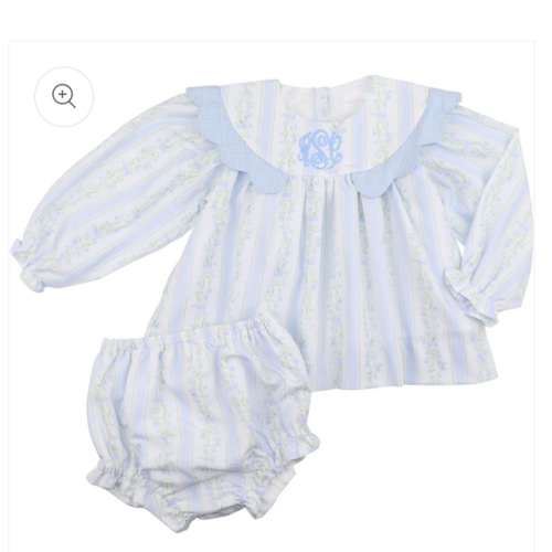 Blue Floral Ruffle Diaper Set – Cecil & Lou