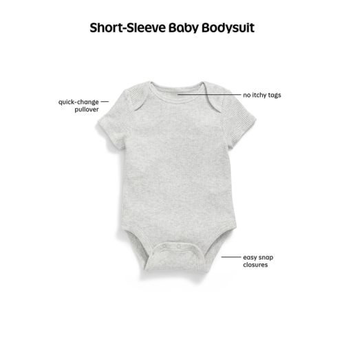 Unisex Short-Sleeve Rib-Knit Bodysuit for Baby