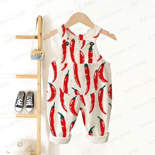 Baby Toddler Pepper White Overalls