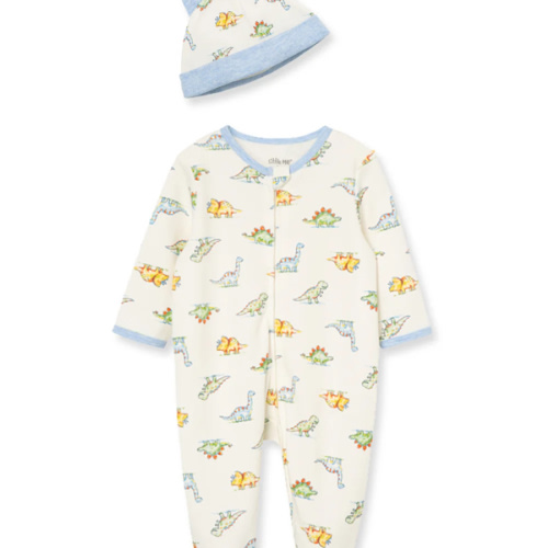 Dinomite 2-Way-Zip Footed One-Piece and Hat