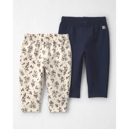 Baby Girl 2-Pack Recycled Fleece Bottoms Made with Organic Cotton - Little Planet | Carter's