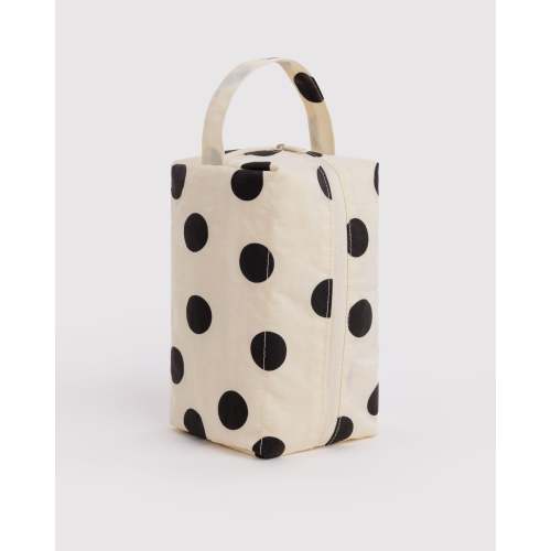 Dopp Kit - Cream and Black Polka Dot
