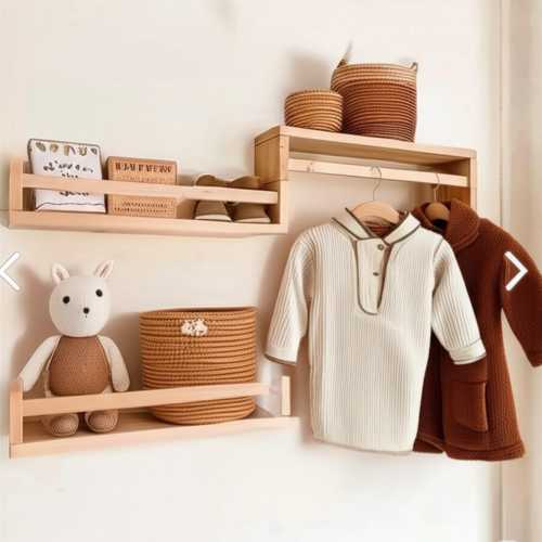 Montessori Baby & Kids Room Shelf - Nursery Shelves Wall Decor - Handmade Wooden Wall Shelf for Kids Room -Nursery Bookshelf Nursery Shelves