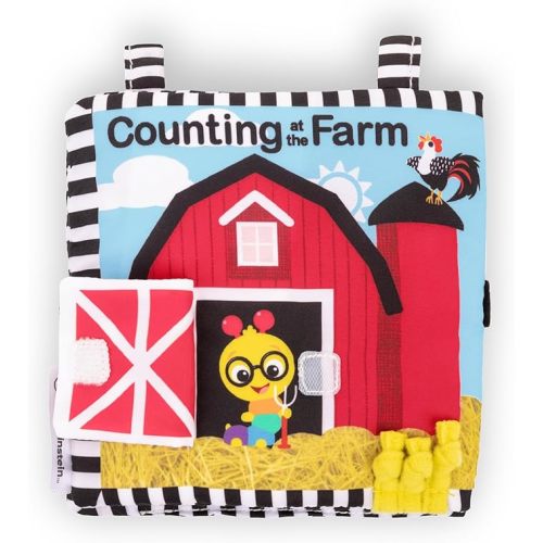 Baby Einstein Farm Explorers Counting at the Farm Soft Activity Book, Multisensory, for Tummy Time, Ages 0+ Months