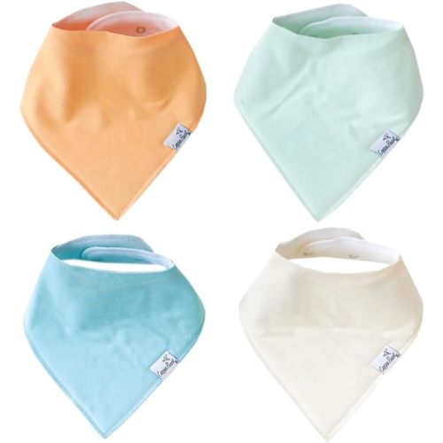 Copper Pearl Baby Bandana Bibs - 4 Pack Soft Cotton Bibs for Drooling & Teething, Absorbent, Adjustable Fit, Many Styles