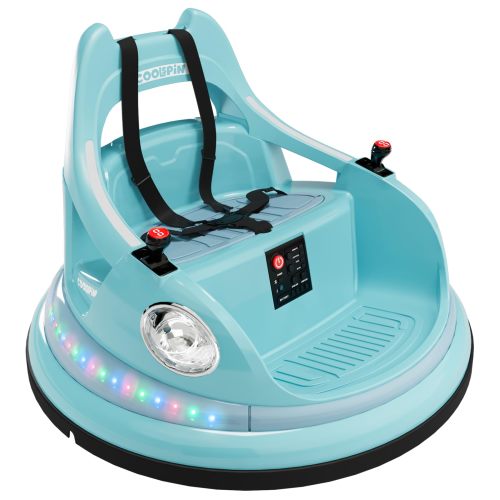 Garvee Electric Bumper Car for Kids, 12V Ride on Toddler Bumping Car W/Remote Control, LED Lights & 360 Degree Spin, ASTM Certified - Blue