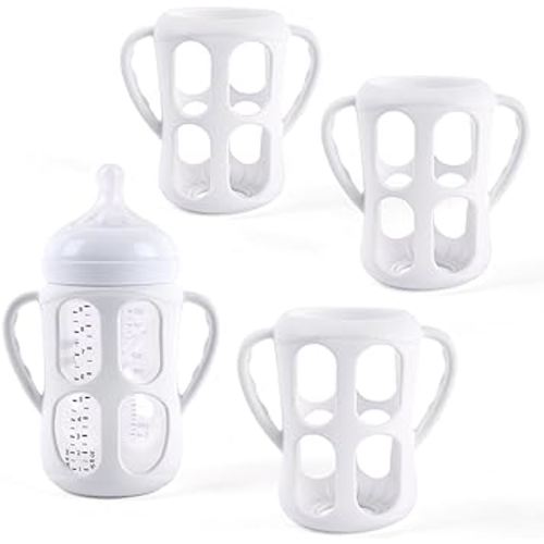 White 3 Pack Baby Bottle Handles for Philips Avent Natural Baby Bottles, Baby Bottle Holder with Easy Grip Handles