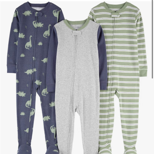 Simple Joys by Carter's Baby Boys 3 pack Snug Fit Footed Cotton Pajamas
