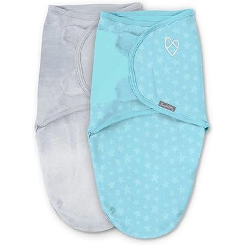 SwaddleMe by Ingenuity Original Swaddle, Size Small/Medium, For Ages 0-3 Months, 7-14 Pounds, Up to 26 Inches Long, 2-Pack Baby Swaddle Blanket Wrap