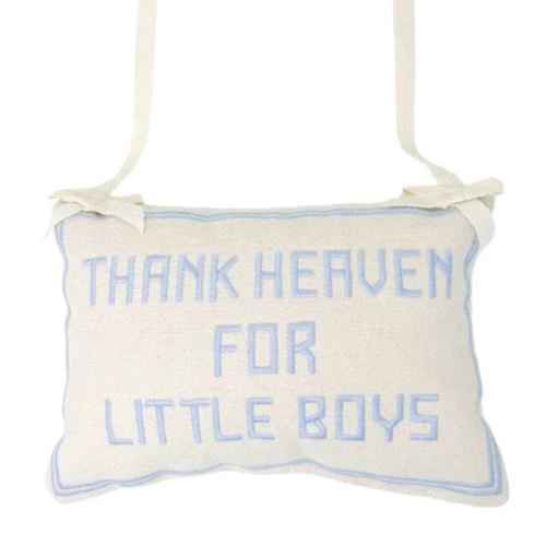 Door Hanger - Thank Heaven For Little Boys Embroidered Pillow