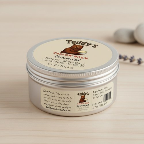 Teddy's Tallow Balm - Unscented (4oz)