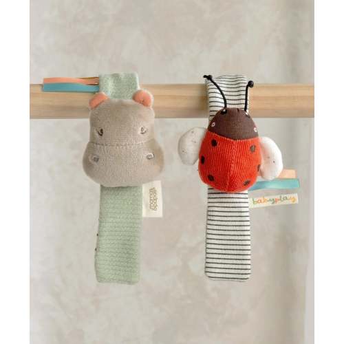 Wrist Rattles - Hippo/Ladybird Pack of 2