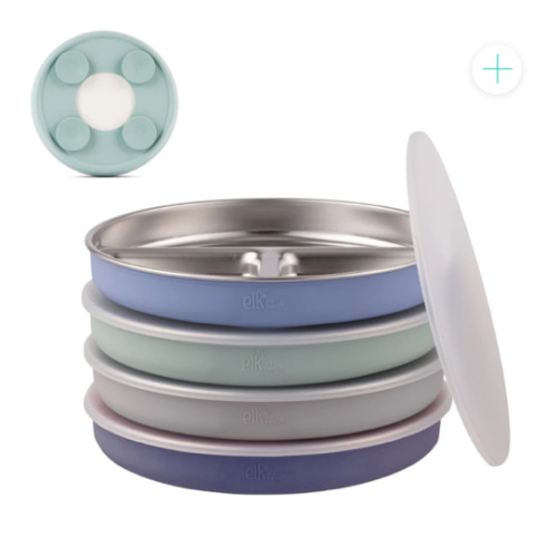 7.8" Stainless Steel Divided Plates with Suction Sleeve