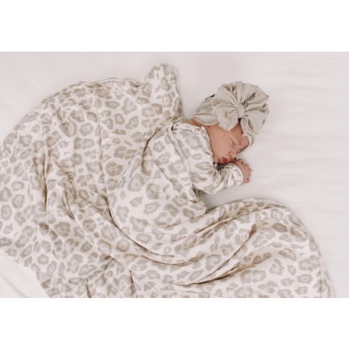 Natural Leopard | Plush Swaddle Blanket